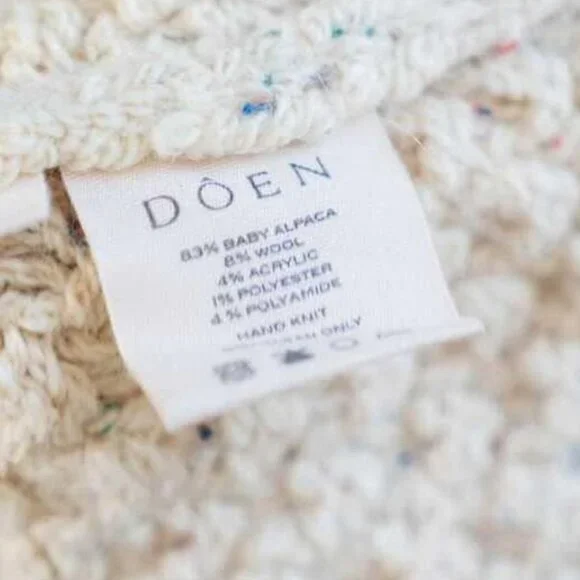 NWT Doen Serena Cable Sweater in Cream - Picture 3 of 8